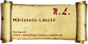 Mühlstein László névjegykártya